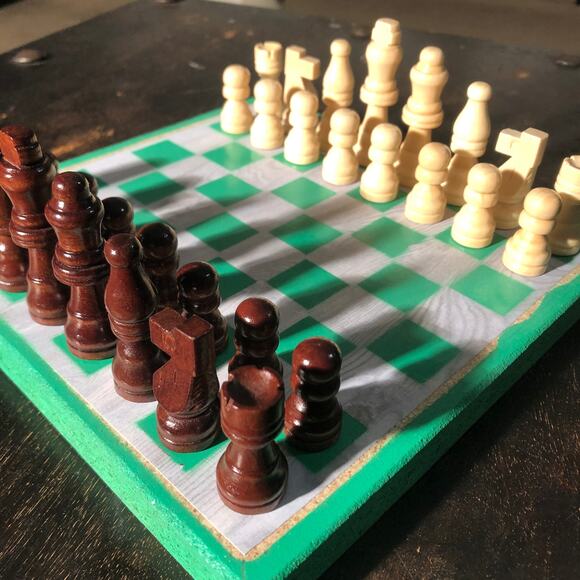 Scrapbook Chess Set - Green Mint - Picture 6 of 11
